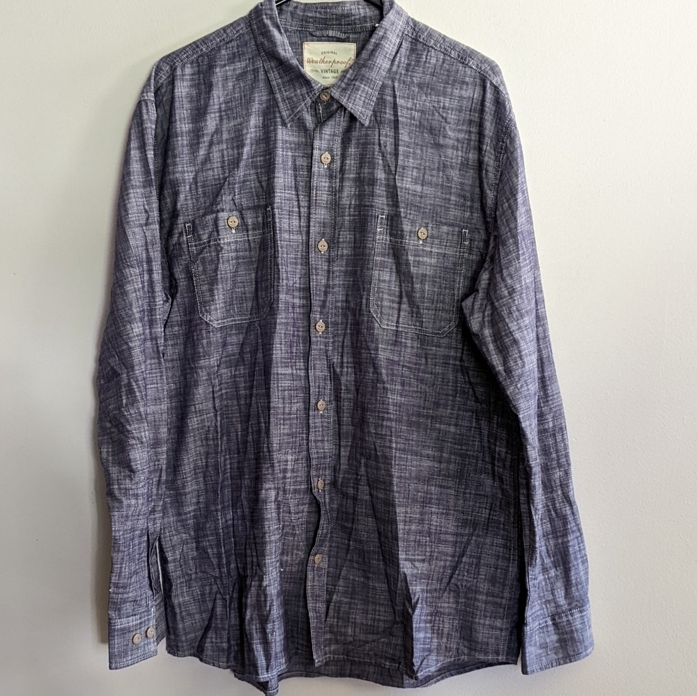 Weatherproof vintage chambray casual button down shirt x-Large